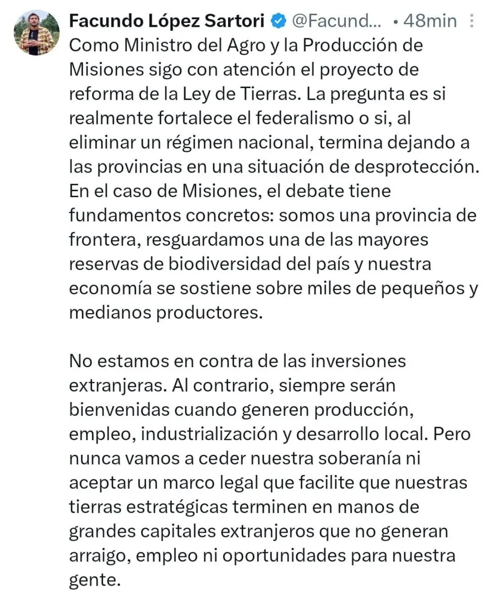 El Ministro del Agro pidió a los senadores rechazar la Ley de extranjerización de tierras