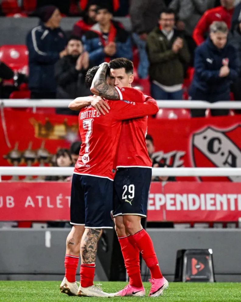 Montiel celebra su gol, el del triunfo. //Foto: LPF.