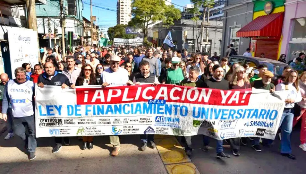 Hubo cuatro marchas universitarias federales por la aplicación de la ley de financiamiento. Foto: archivo el territorio