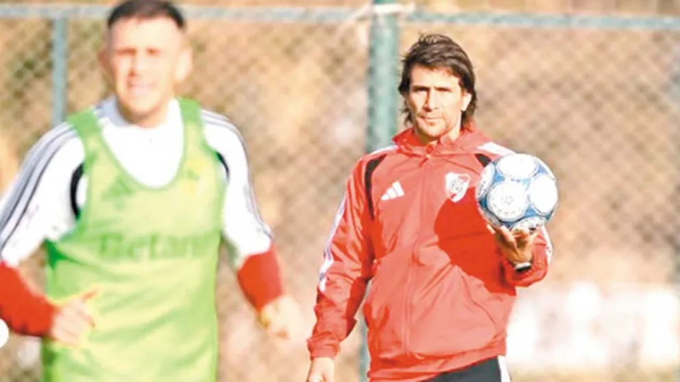 Ponzio tuvo sus primeros entrenamientos como DT del Millo. Foto: prensa River