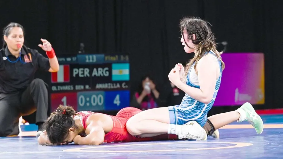 Camila Amarilla ganó la medalla de bronce en lucha. Foto: Juegos Odesur