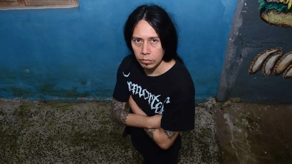 Walterius Rex, vocalista de Águila Harpía. Foto: Julián Grondona