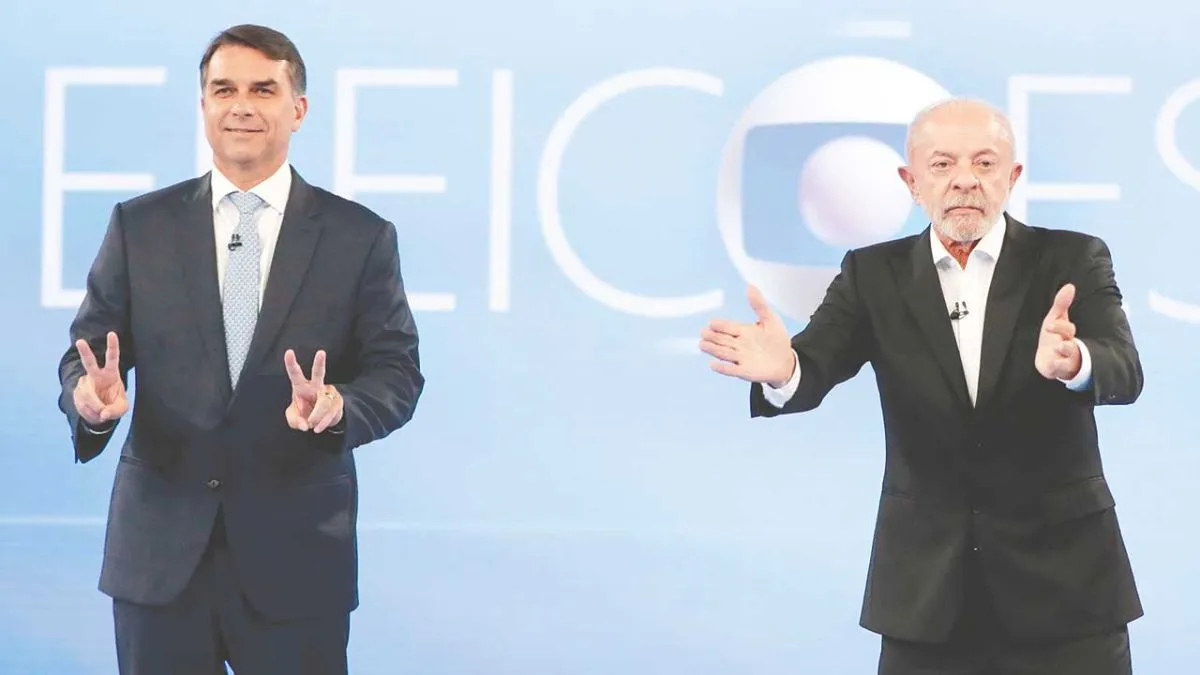 Debate. Senador Fl&aacute;vio Bolsonaro-presidente de Brasil, Luiz In&aacute;cio Lula da Silva