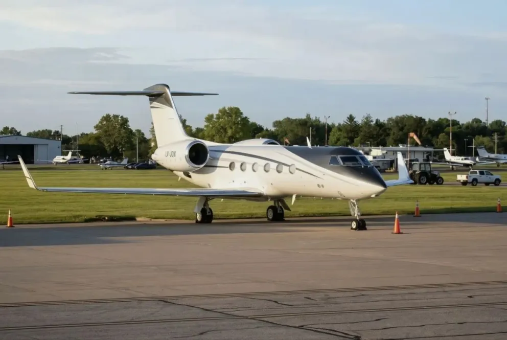 El avión estuvo en el aeropuerto de Iguazú durante toda la jornada. Foto: Norma Devechi